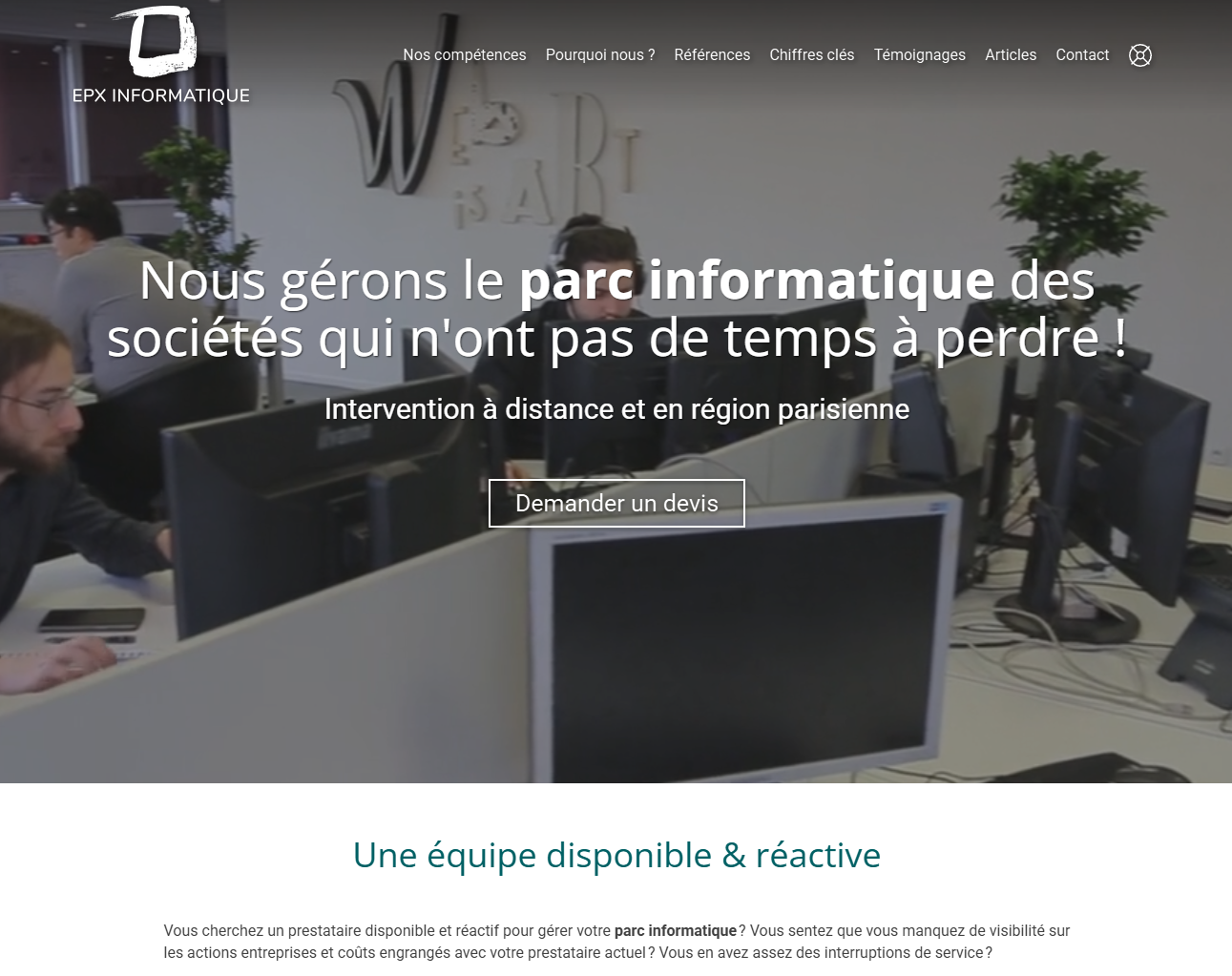 Illustration du projet Création du site Internet de EPX Informatique