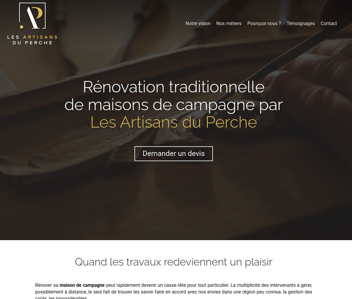 Illustration du projet Création du site Internet Les Artisans du Perche