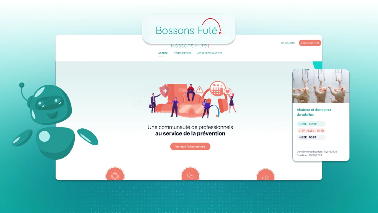 Illustration du projet Bossons Futé est une association dédiée à la prévention des risques professionnels, engagée dans la diffusion de la culture sécurité au travail.