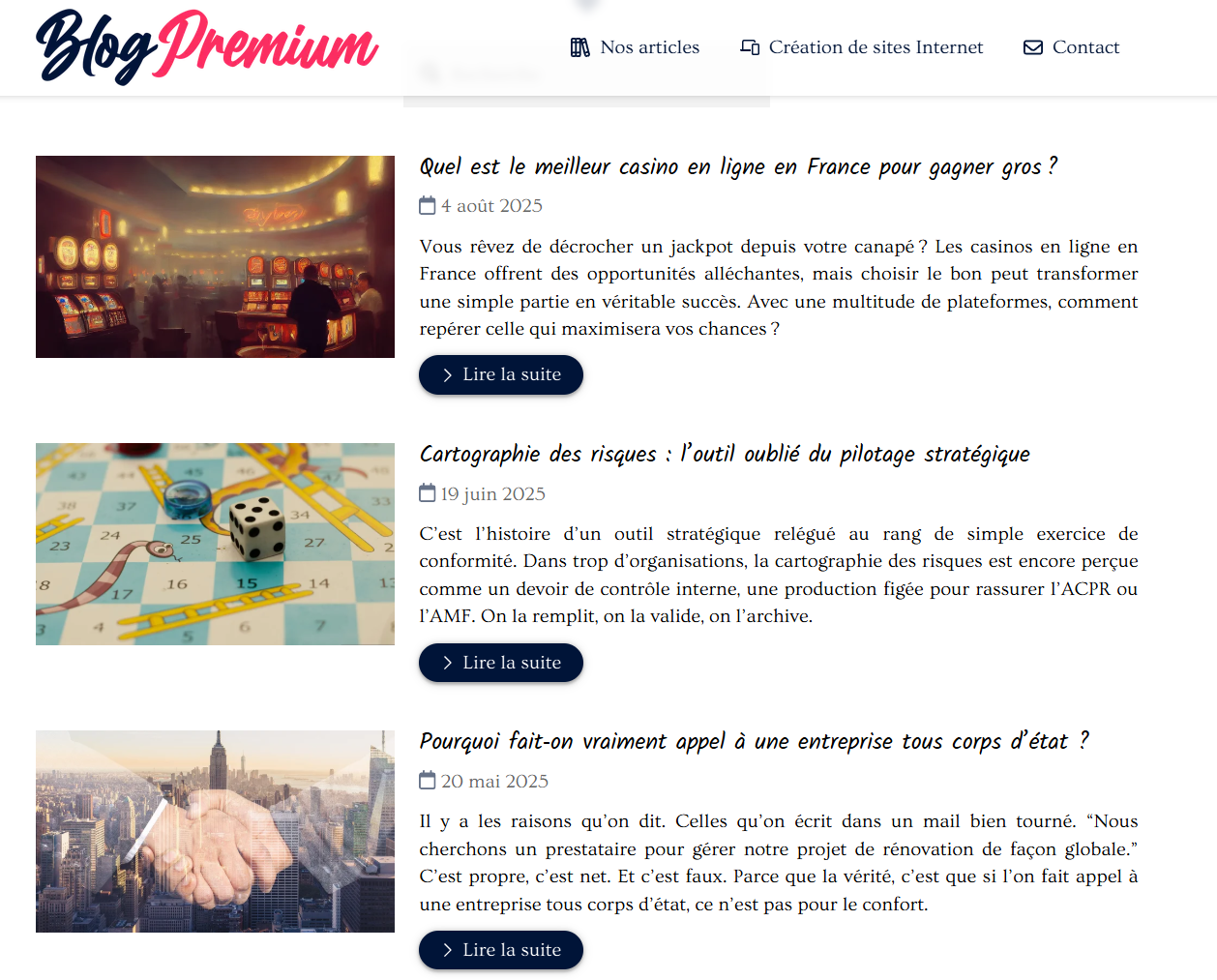 Illustration du projet Création du site Internet du Blog Premium