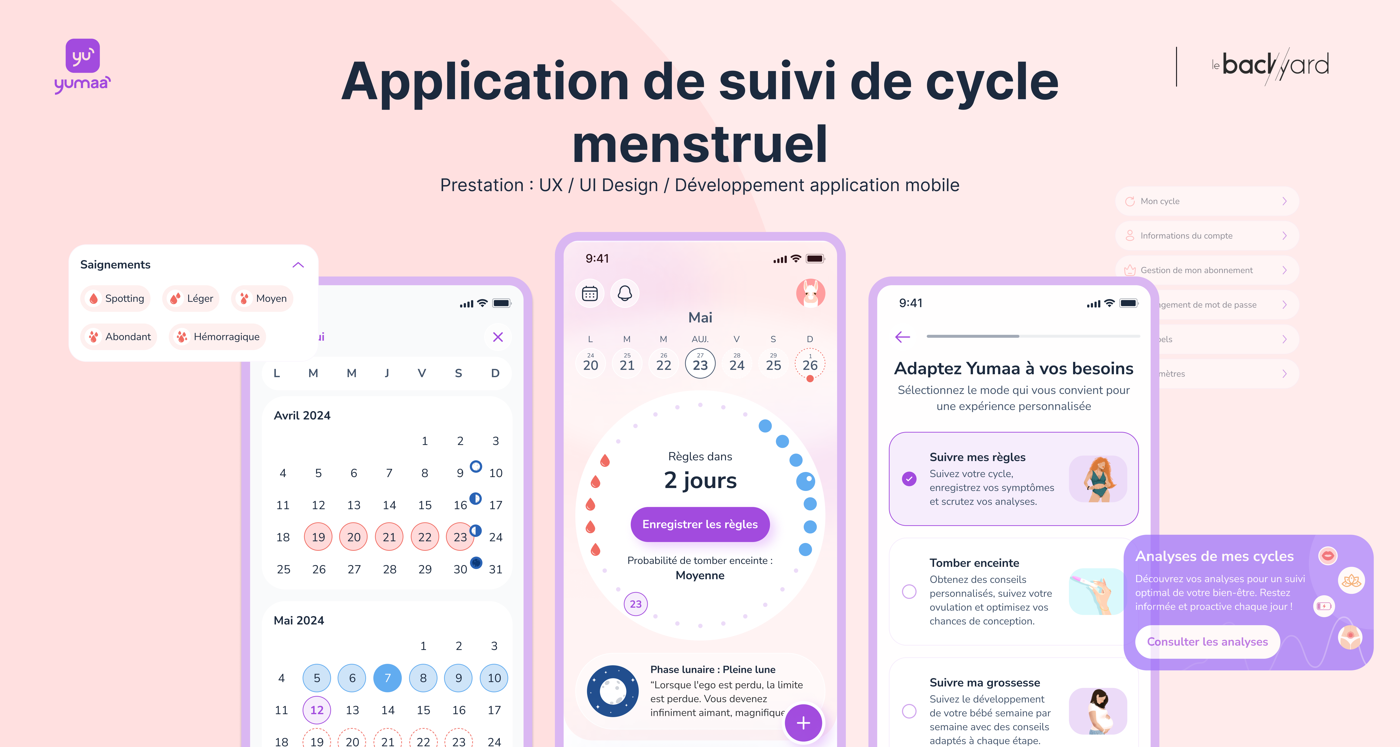 Illustration du projet Conception et réalisation d'une application de suivi de cycle menstruel
