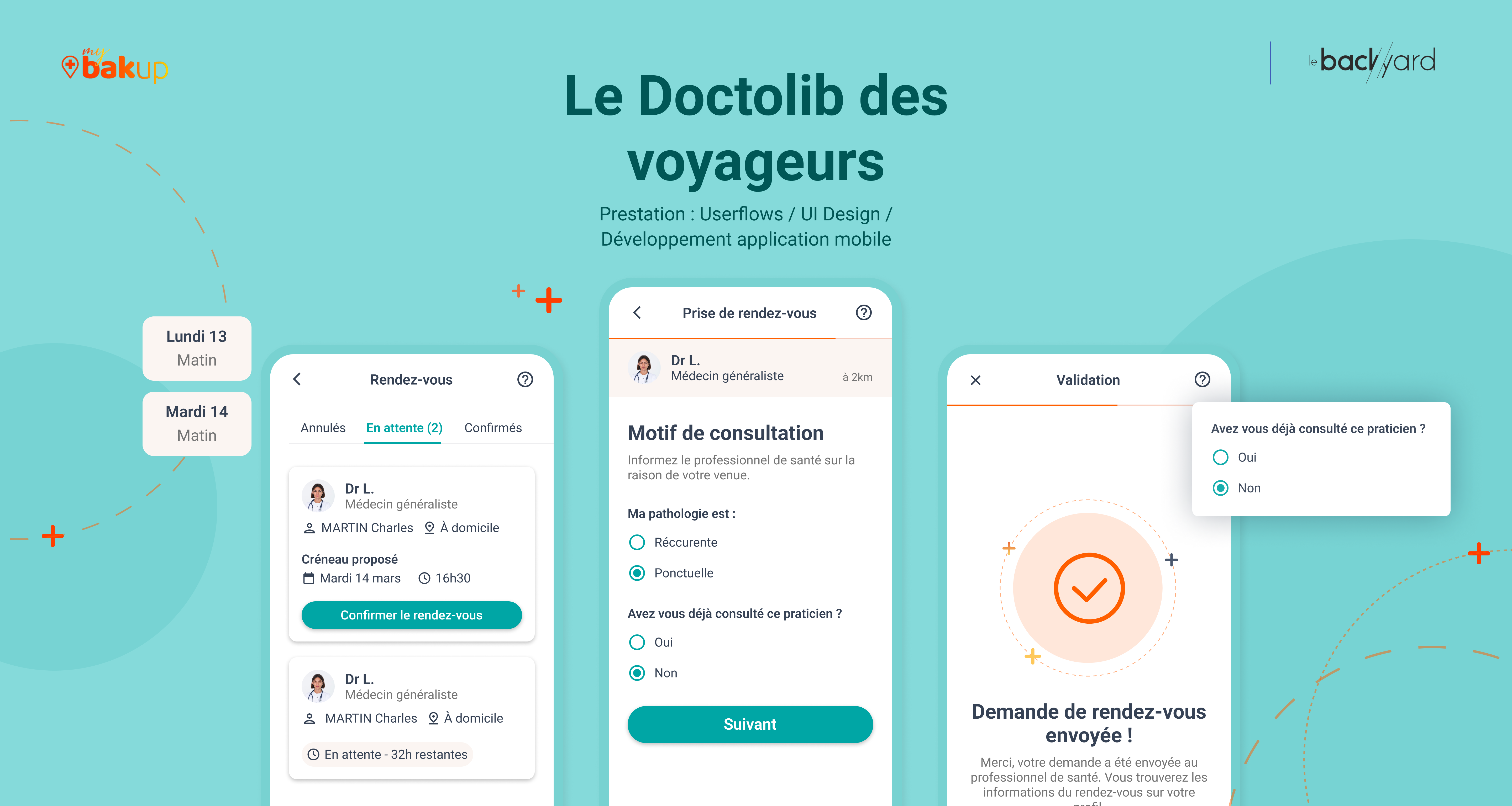Illustration du projet Le Doctolib des voyageurs : My Bakup
