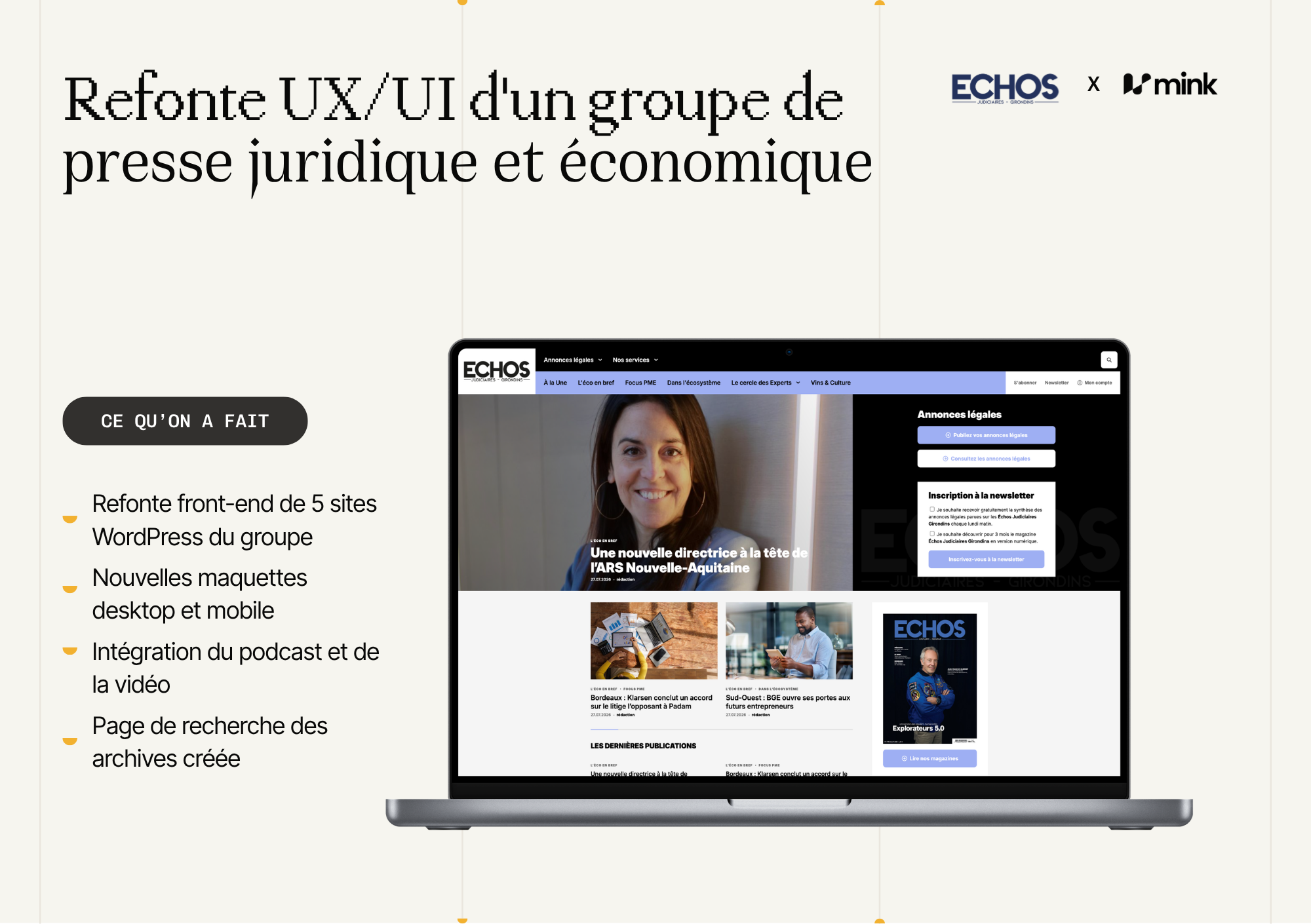 Illustration du projet Refonte UX/UI d'un groupe de presse juridique et économique