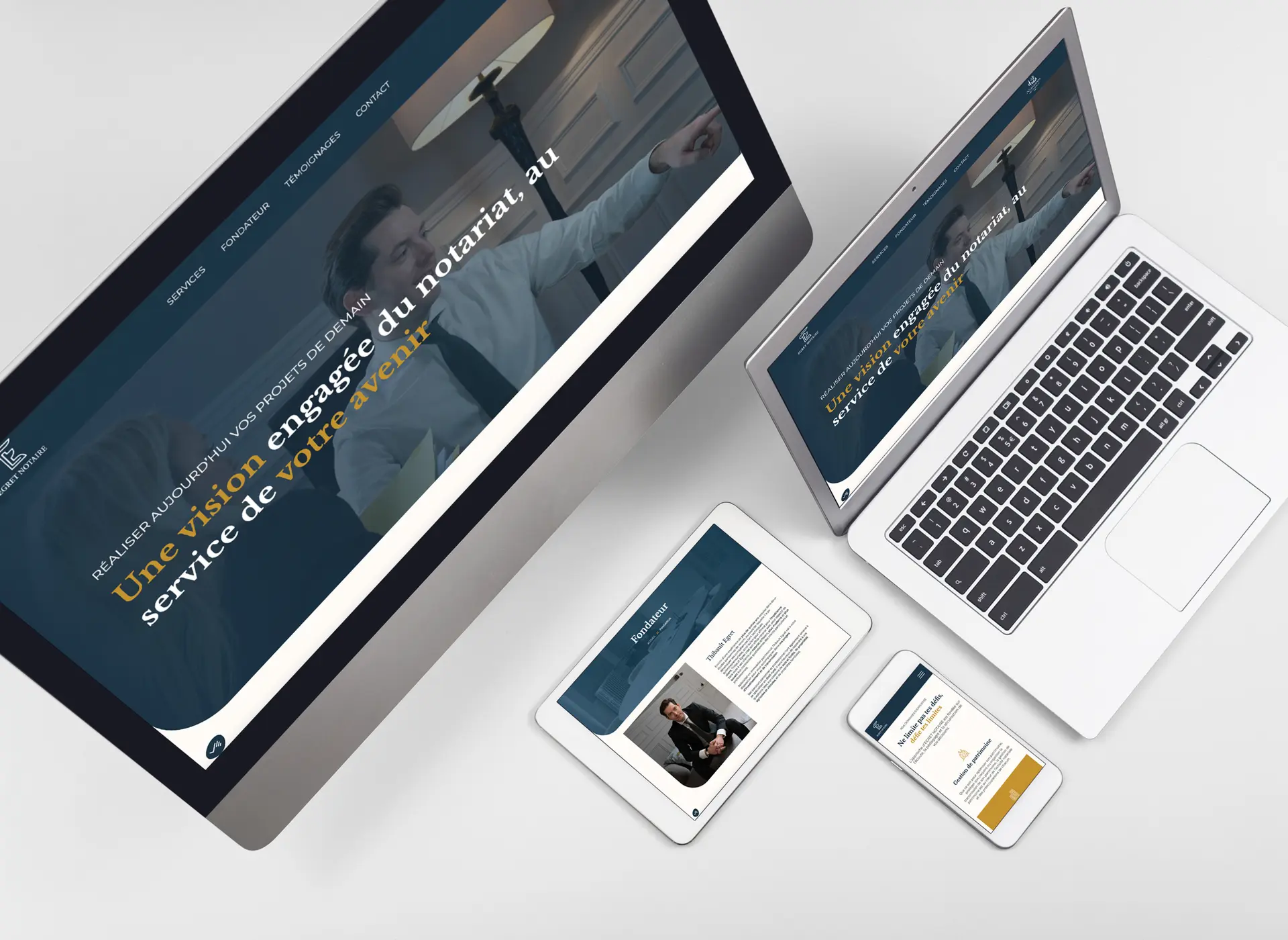 Illustration du projet Refonte site web & branding pour Maître Egret, notaire à Enghien-les-Bains