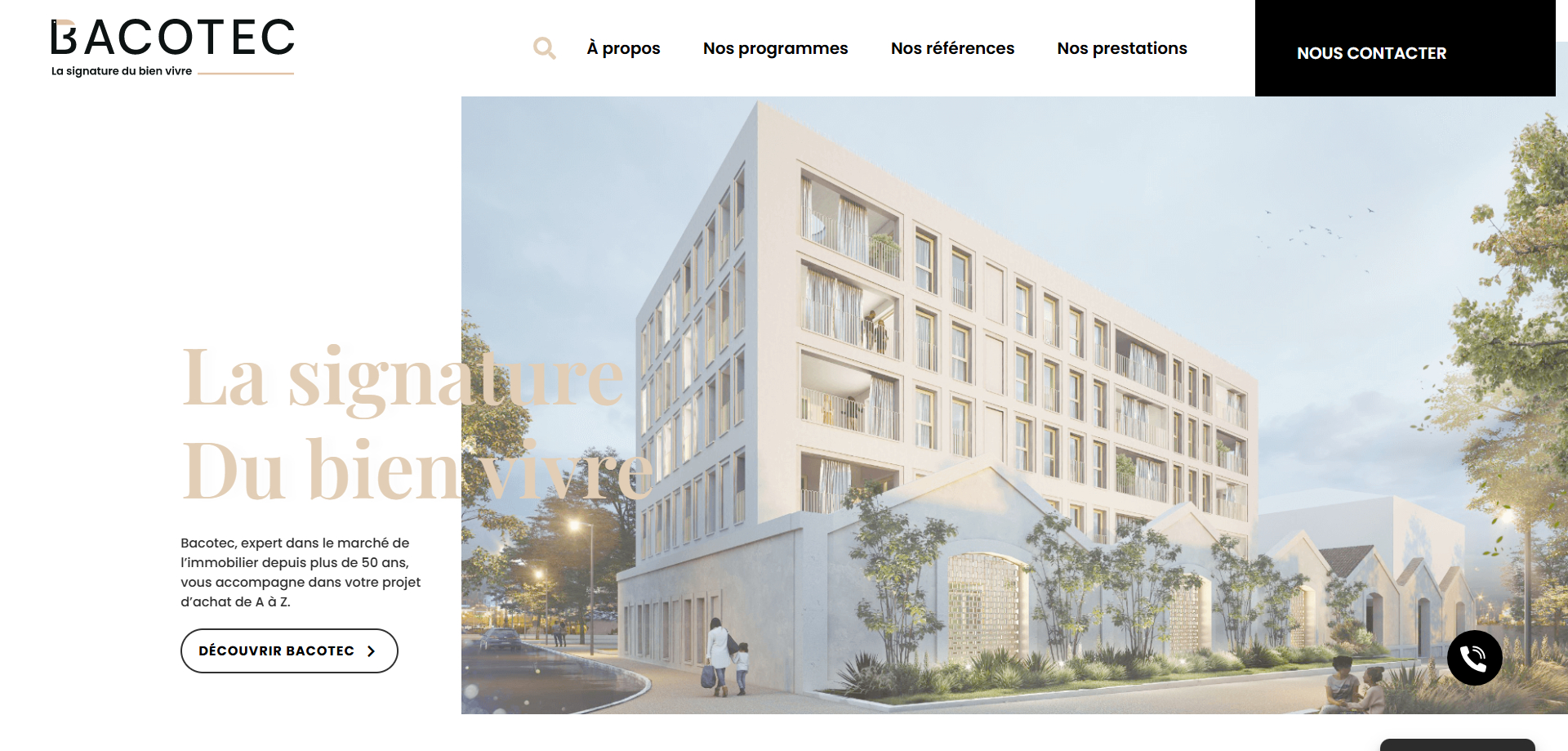 Illustration du projet Refonte site + logo promoteur immobilier Bacotec