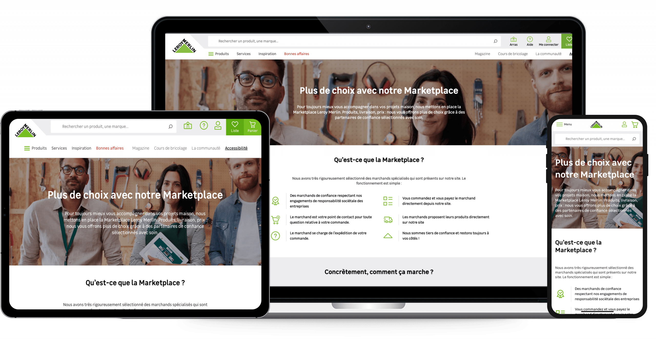 Illustration du projet Leroy Merlin – Développement Marketplace