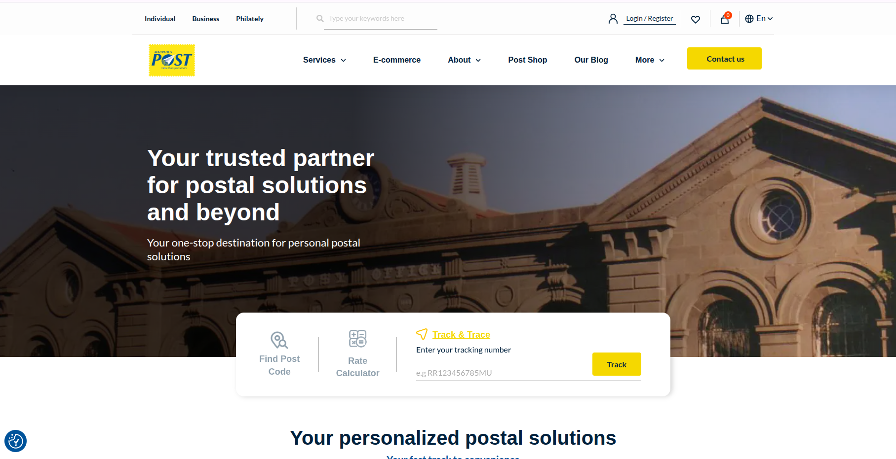 Illustration du projet Refonte du site web Mauritius Post Limited : Un projet réussi avec Esokia