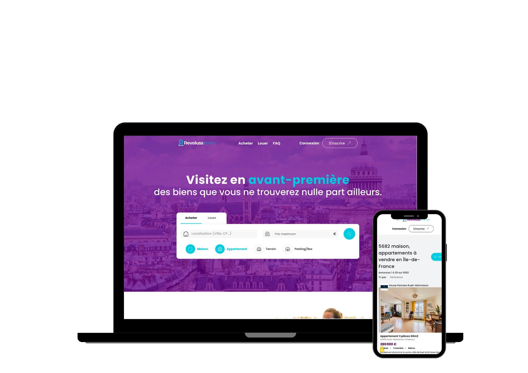 Illustration du projet Développement d'une plateforme innovante de petites annonces immobilières Revolussimmo
