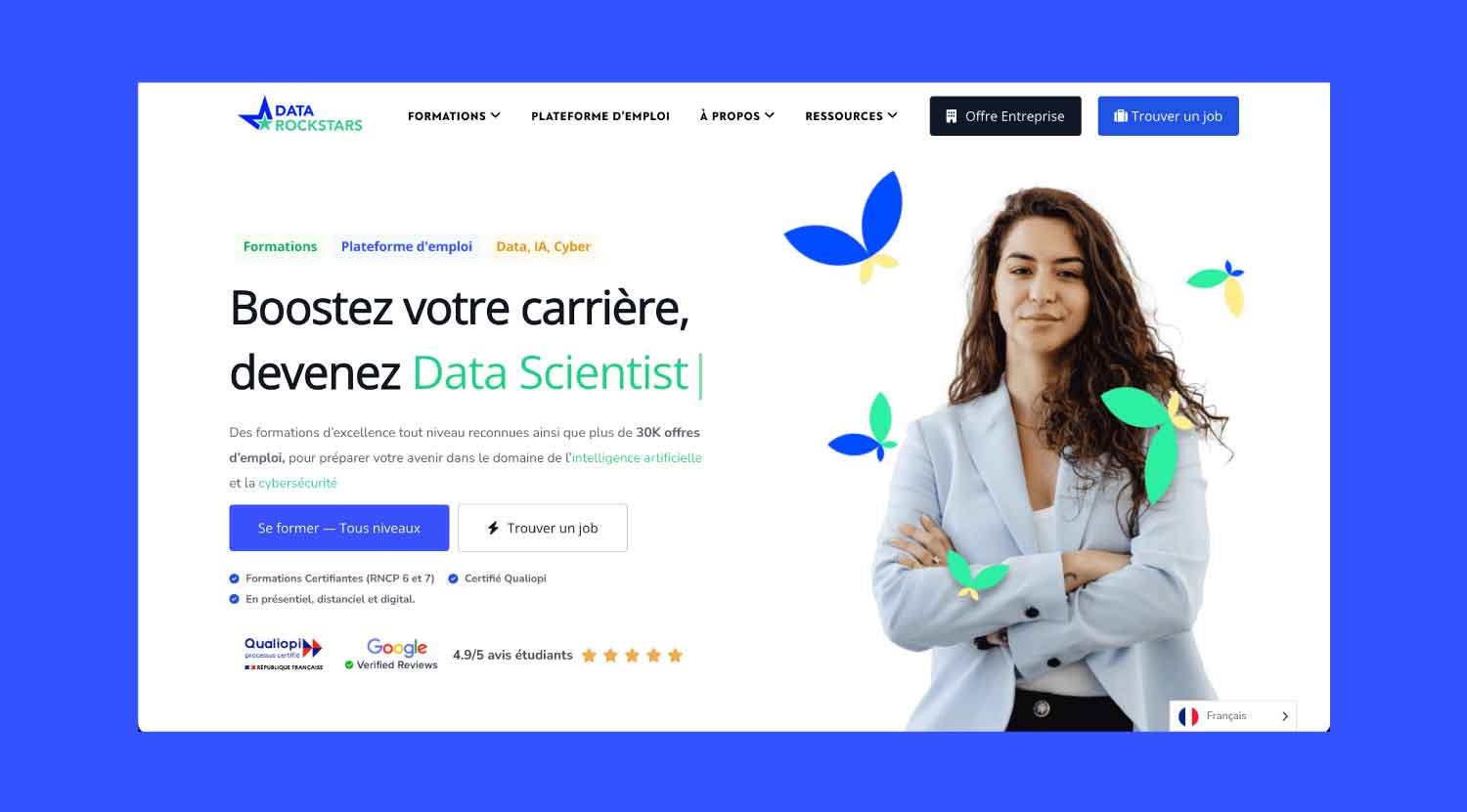 Illustration du projet Création du site internet d'une plateforme de formation spécialisée dans l’intelligence artificielle.