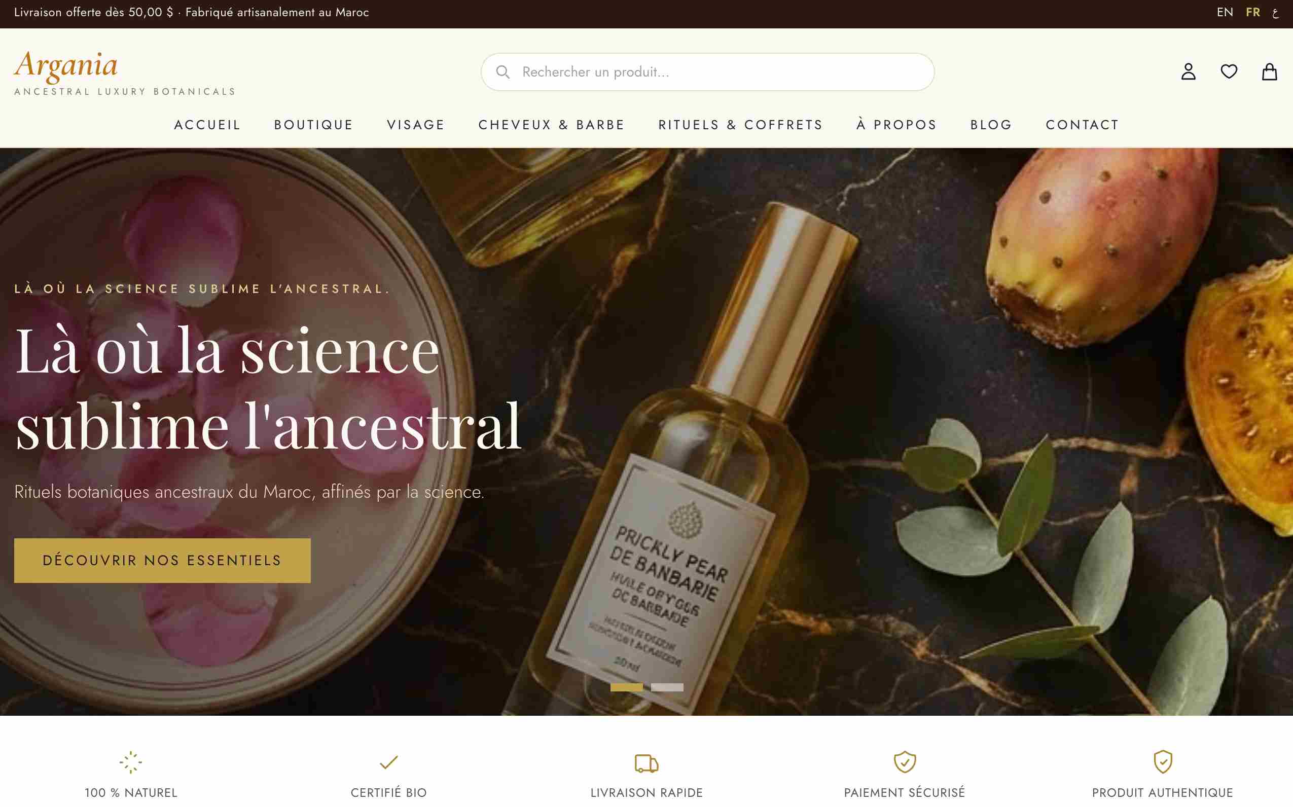Illustration du projet Création site e-commerce cosmétique