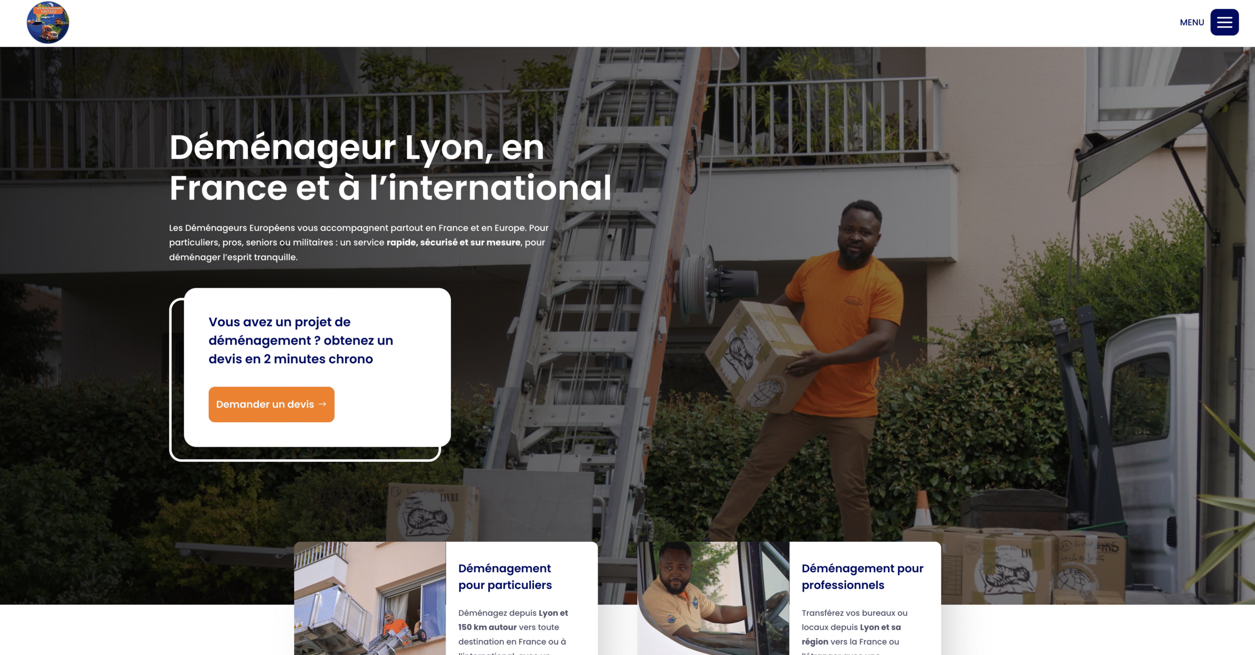 Illustration du projet Site orienté conversion pour une entreprise de déménagement