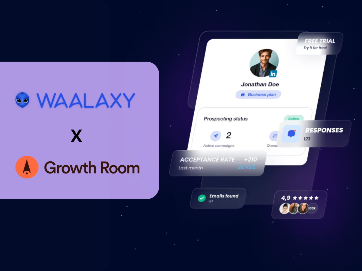 Illustration du projet Waalaxy : Expansion de marché aux US & +30 leads générés / mois