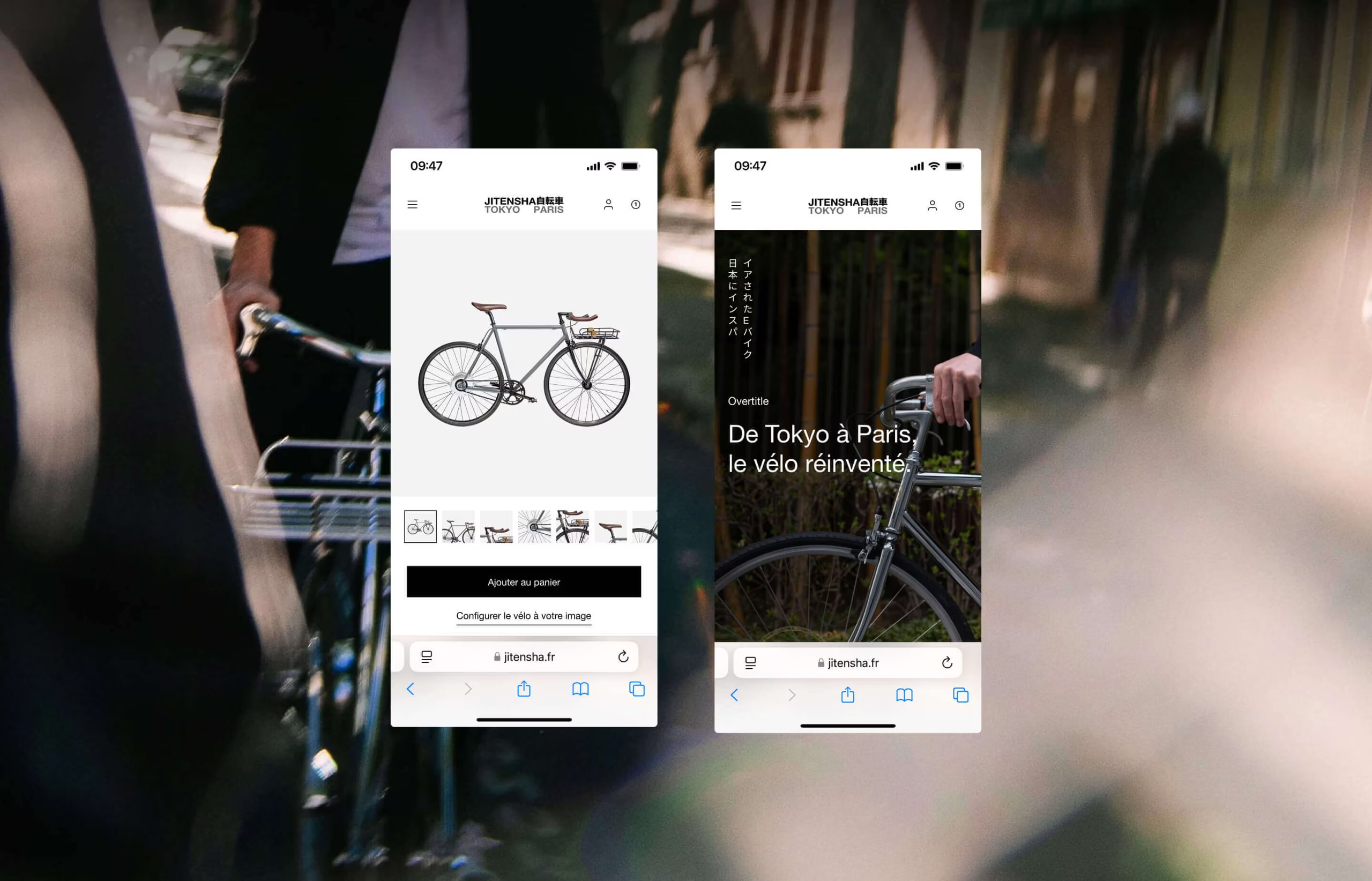 Illustration du projet Site e-commerce Shopify sur-mesure avec configurateur pour Jitensha