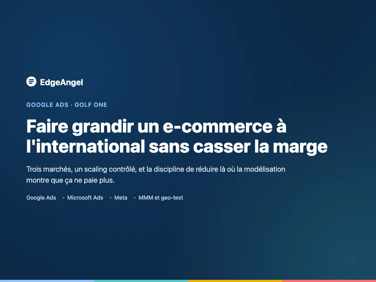 Illustration du projet Faire grandir un e-commerce à l'international sans casser la marge