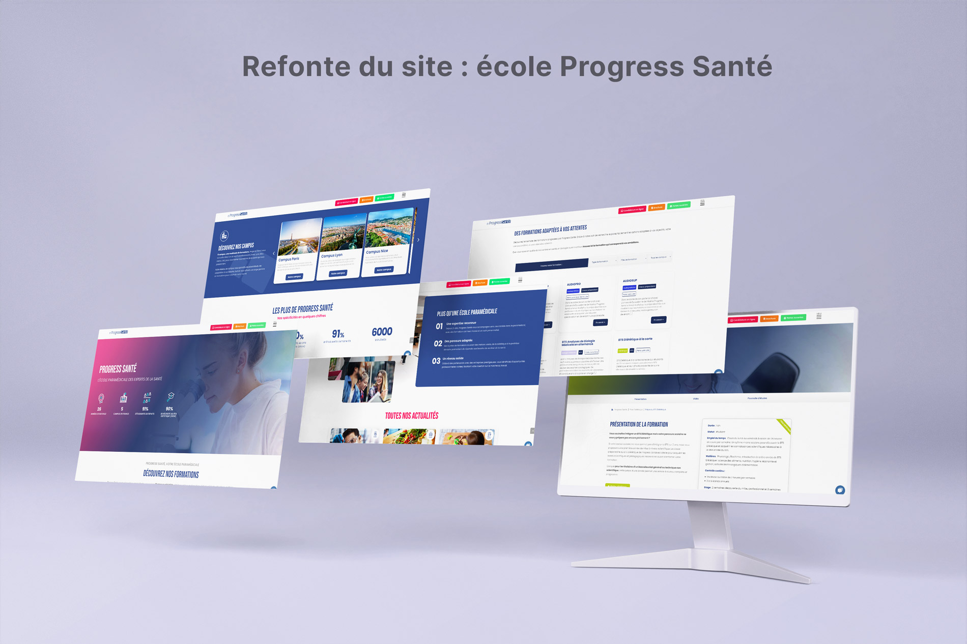 Illustration du projet Refonte du site de l’école Progress Santé