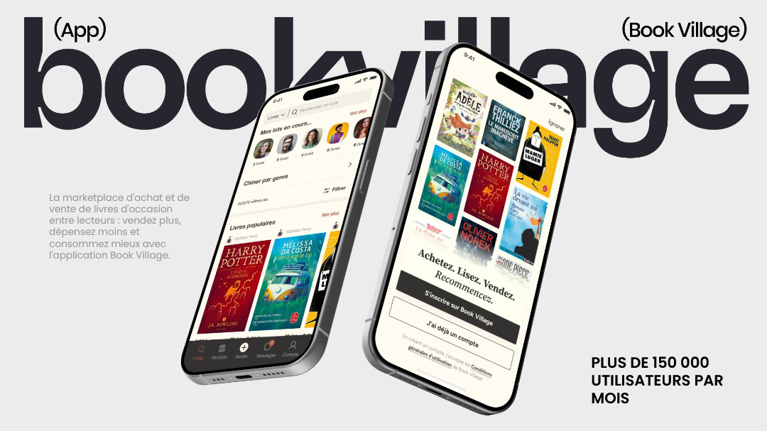 Illustration du projet Book Village — marketplace de livres d’occasion, paiement et livraison intégrés