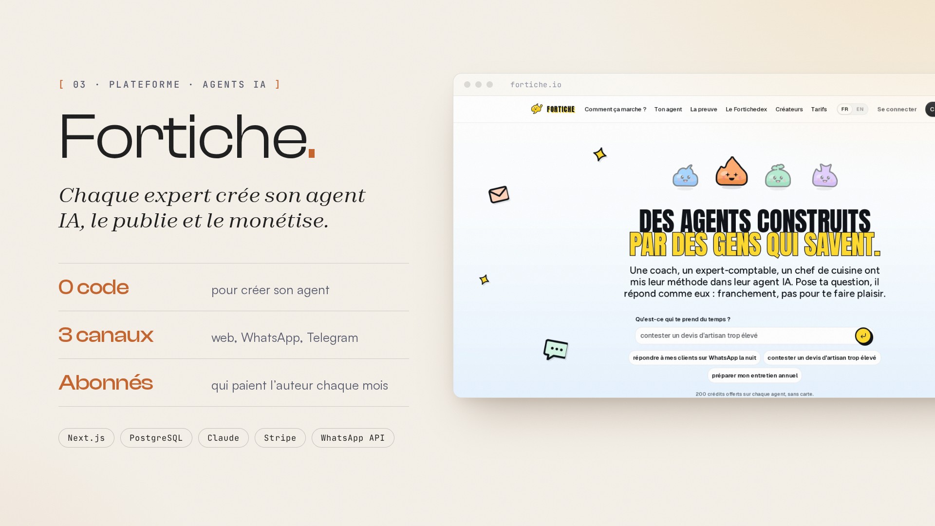 Illustration du projet Plateforme de création et de vente d'agents IA d'experts