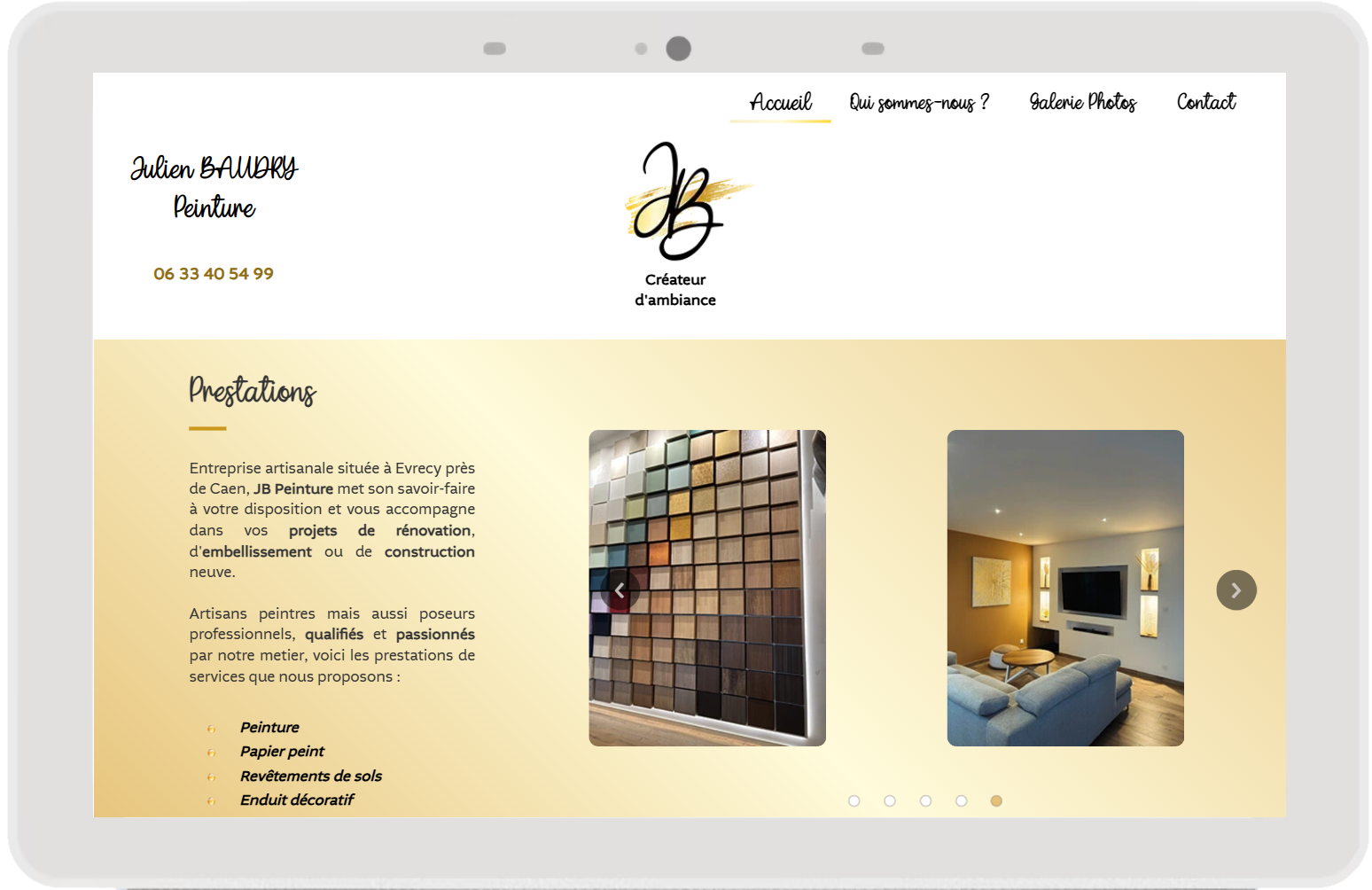 Illustration du projet Site vitrine - Artisan peintre