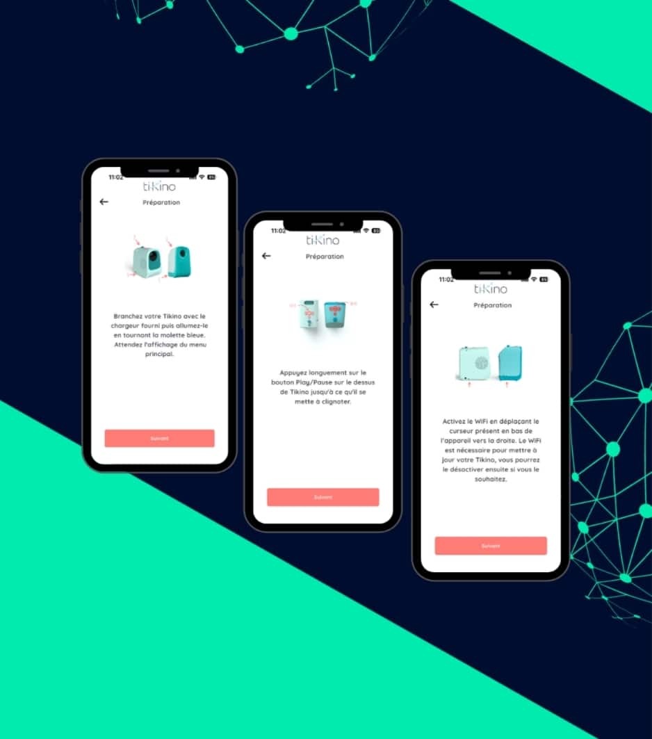 Illustration du projet Tikino : une application mobile IoT pour piloter un projecteur d'histoires pour enfants
