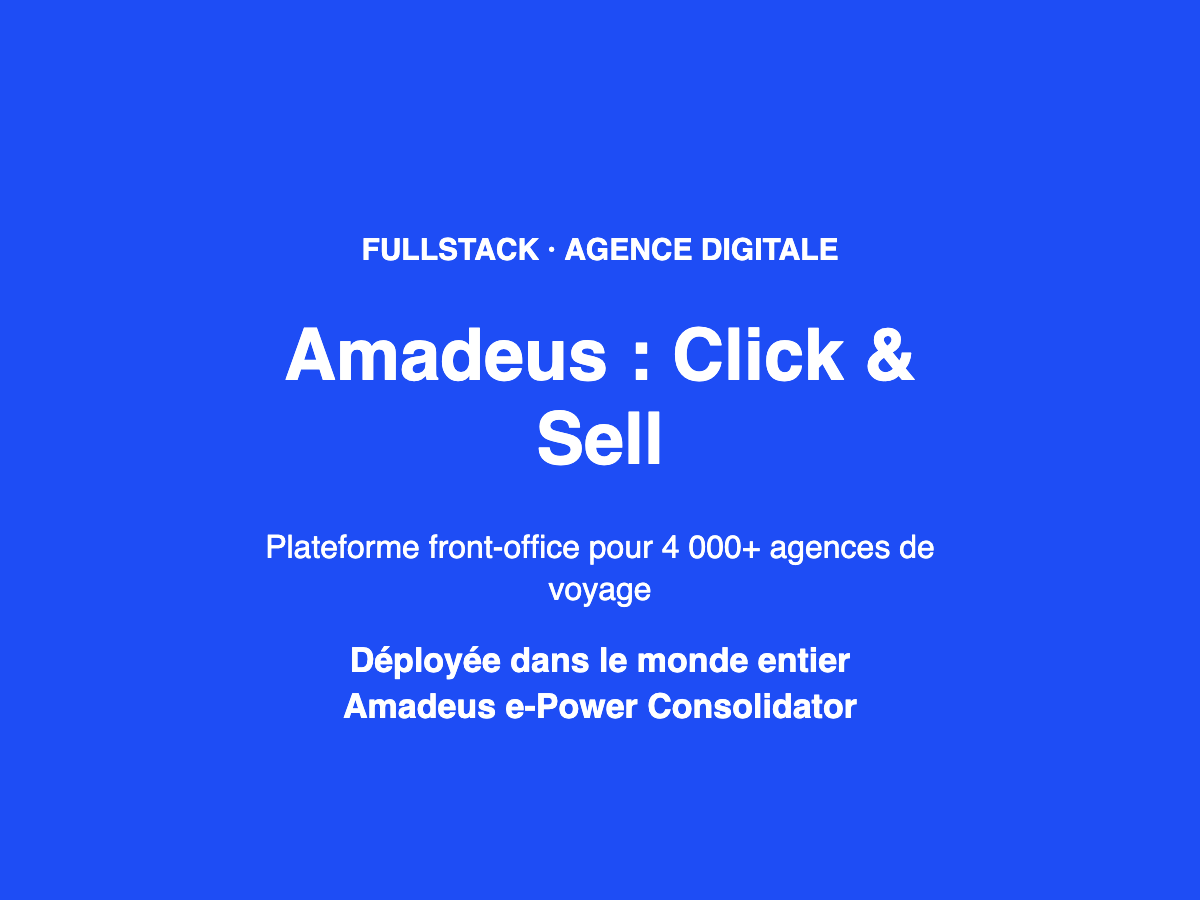 Illustration du projet Plateforme Click & Sell pour agents de voyage