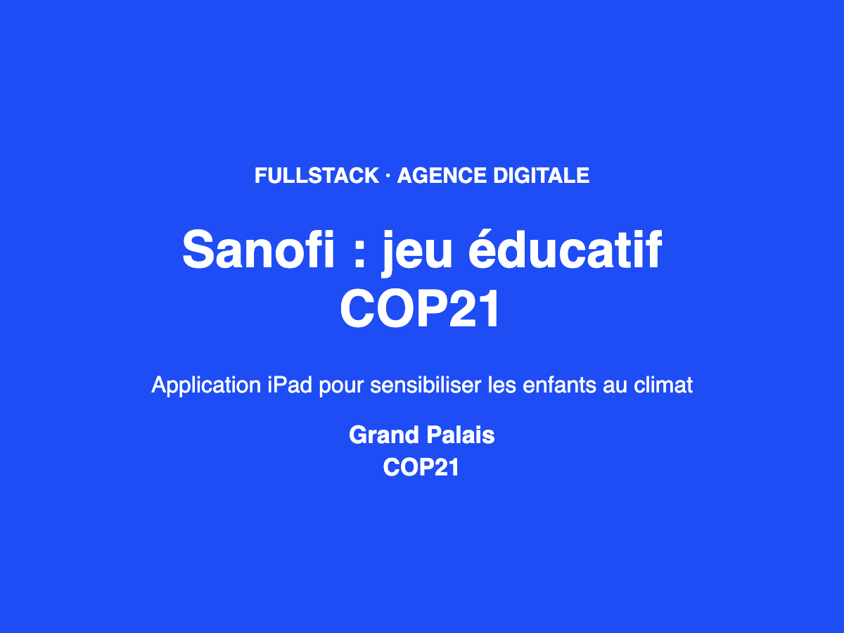 Illustration du projet Jeu éducatif sur iPad pour la COP21