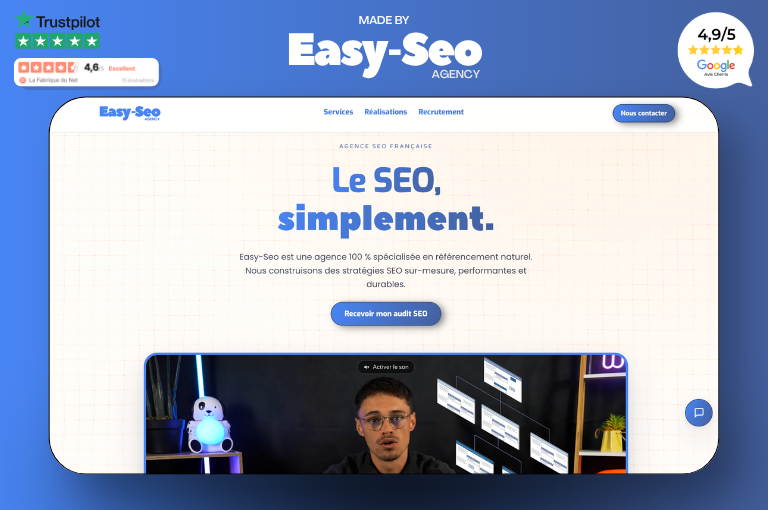 Illustration du projet Création et optimisation SEO du site Easy-SEO Agency (notre agence)