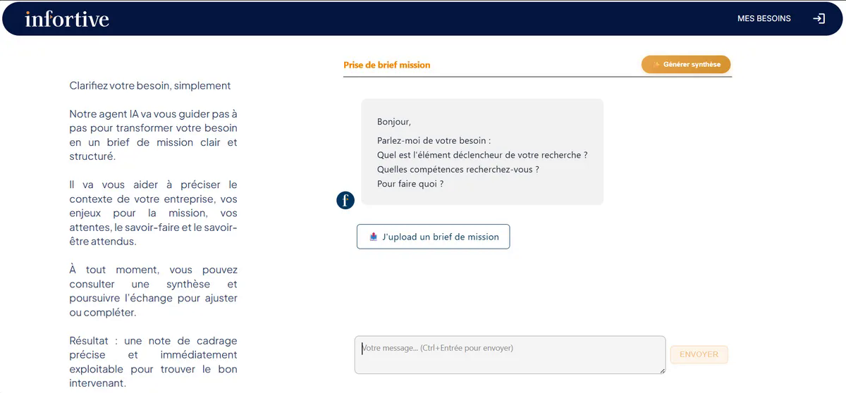 Illustration du projet Quatre agents IA dans les portails Bubble d'Infortive