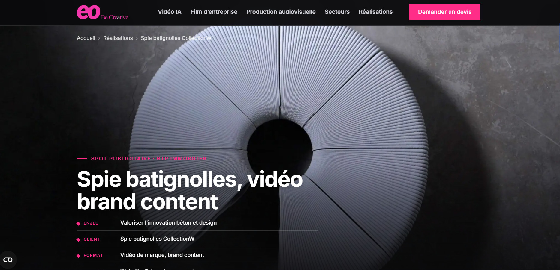 Illustration du projet Vidéo brand content CollectionW pour Spie batignolles