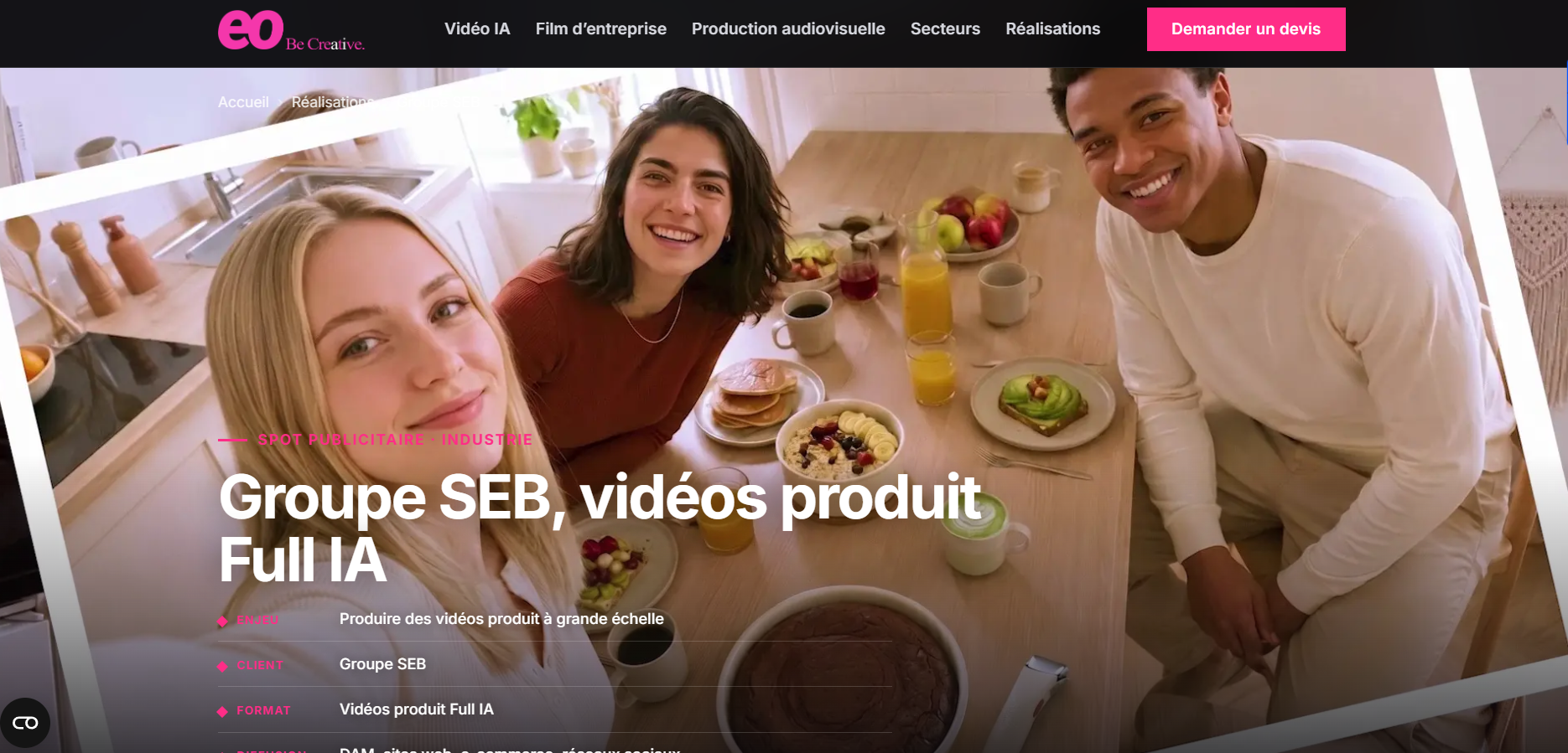 Illustration du projet Groupe SEB, vidéos produit Full IA