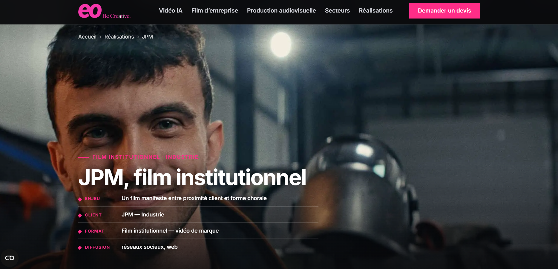 Illustration du projet JPM, film institutionnel
