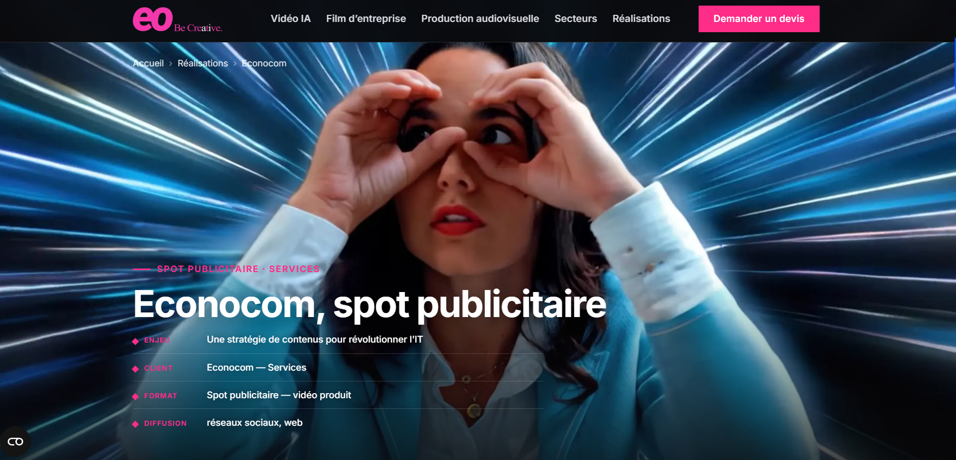 Illustration du projet Econocom, spot publicitaire pour la solution i.tem