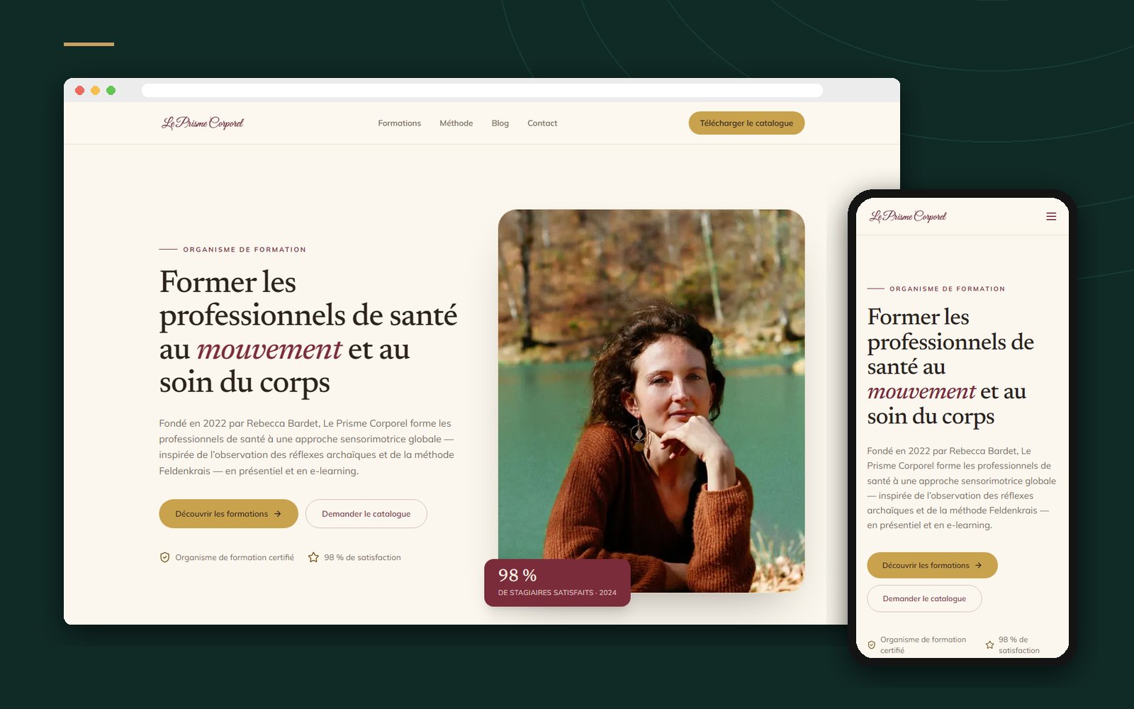 Illustration du projet Site et référencement – Le Prisme Corporel