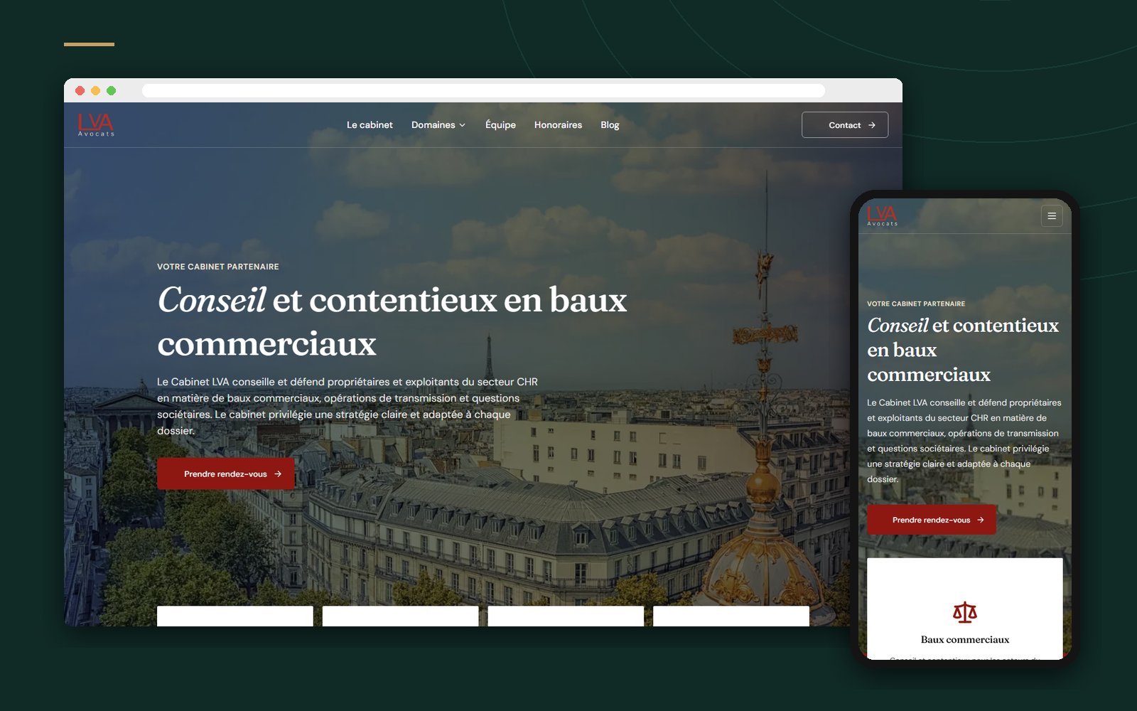 Illustration du projet Site et référencement Google – Cabinet LVA