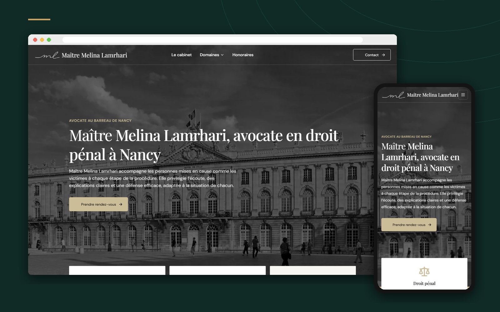Illustration du projet Site et référencement – Cabinet Maître Melina Lamrhari