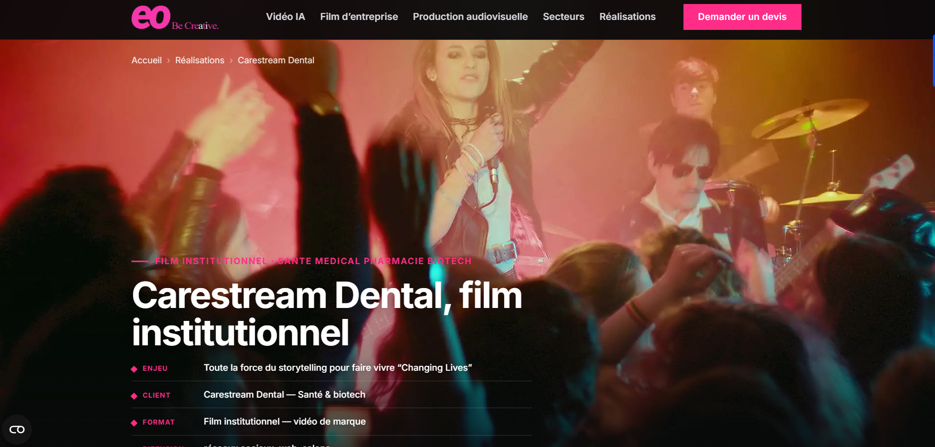 Illustration du projet Carestream Dental, film institutionnel