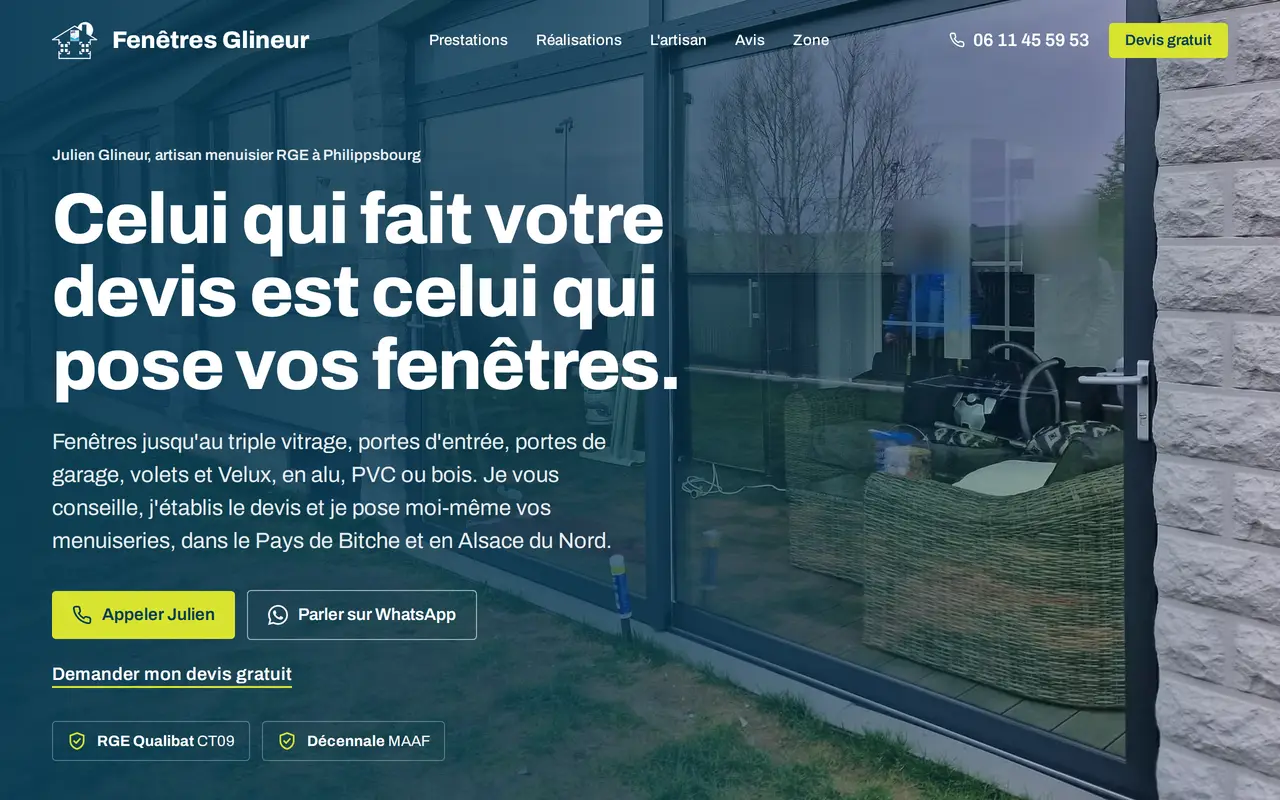 Illustration du projet Site vitrine d'un artisan poseur RGE en Moselle