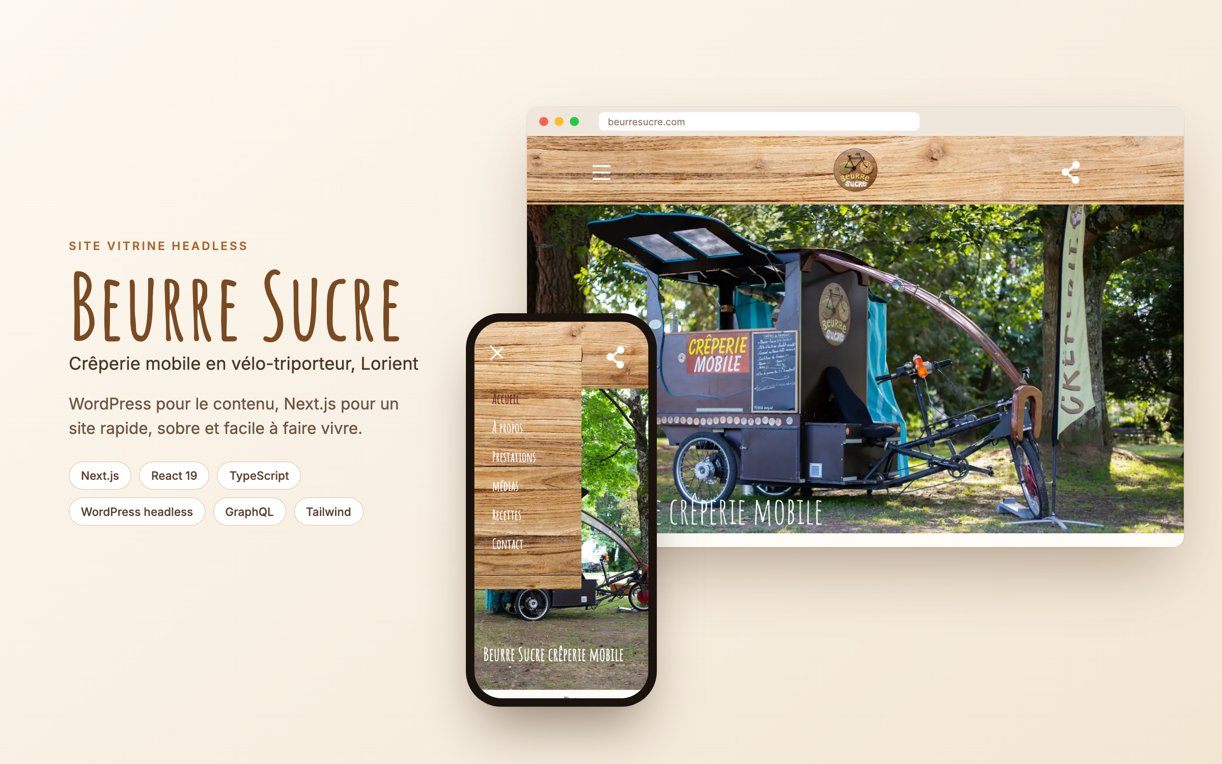 Illustration du projet Site vitrine pour la crêperie mobile Beurre Sucre