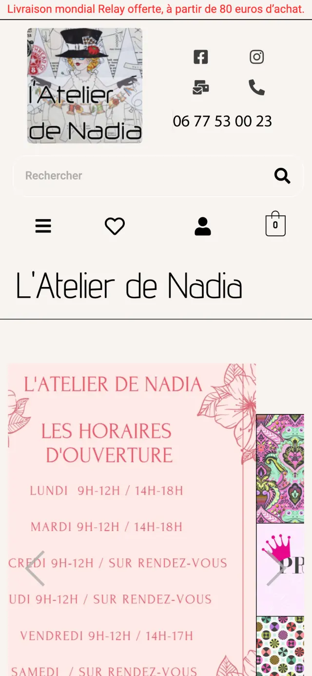 Illustration du projet Création de la boutique en ligne L'Atelier de Nadia