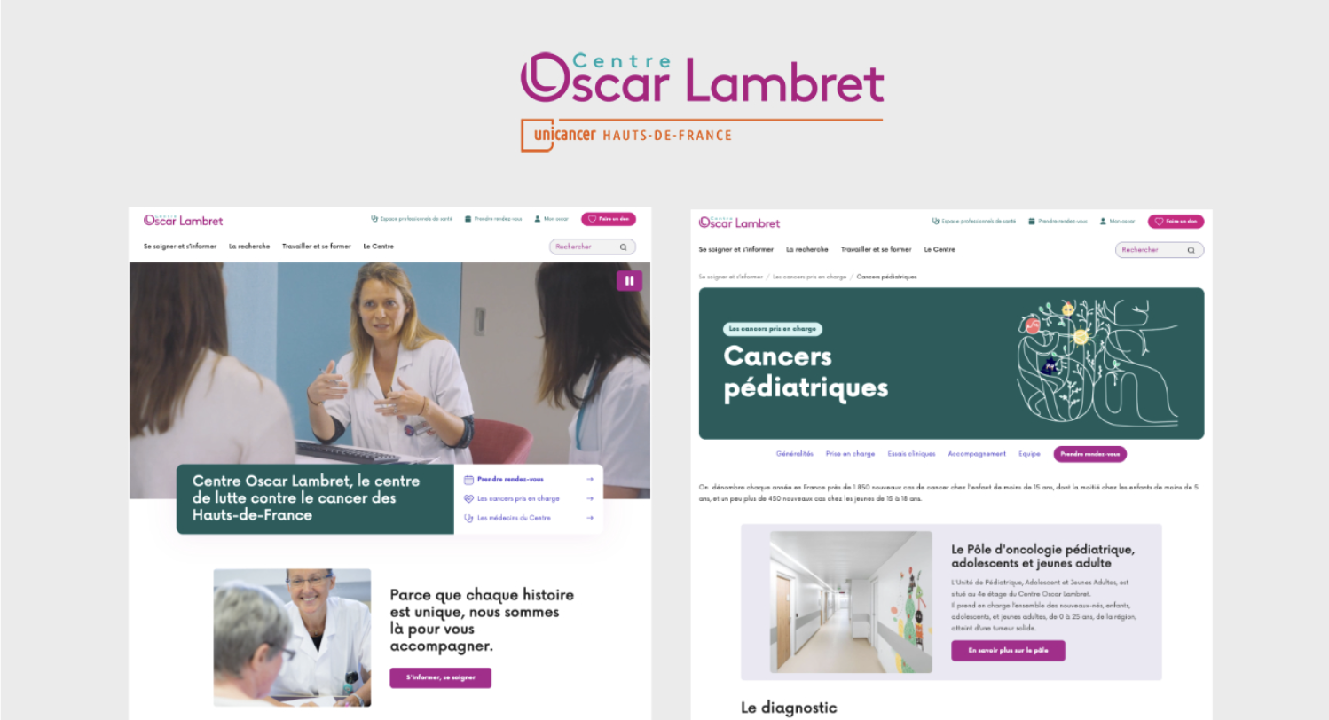 Illustration du projet Refonte stratégique et technologique sous Drupal du site du Centre Oscar Lambret