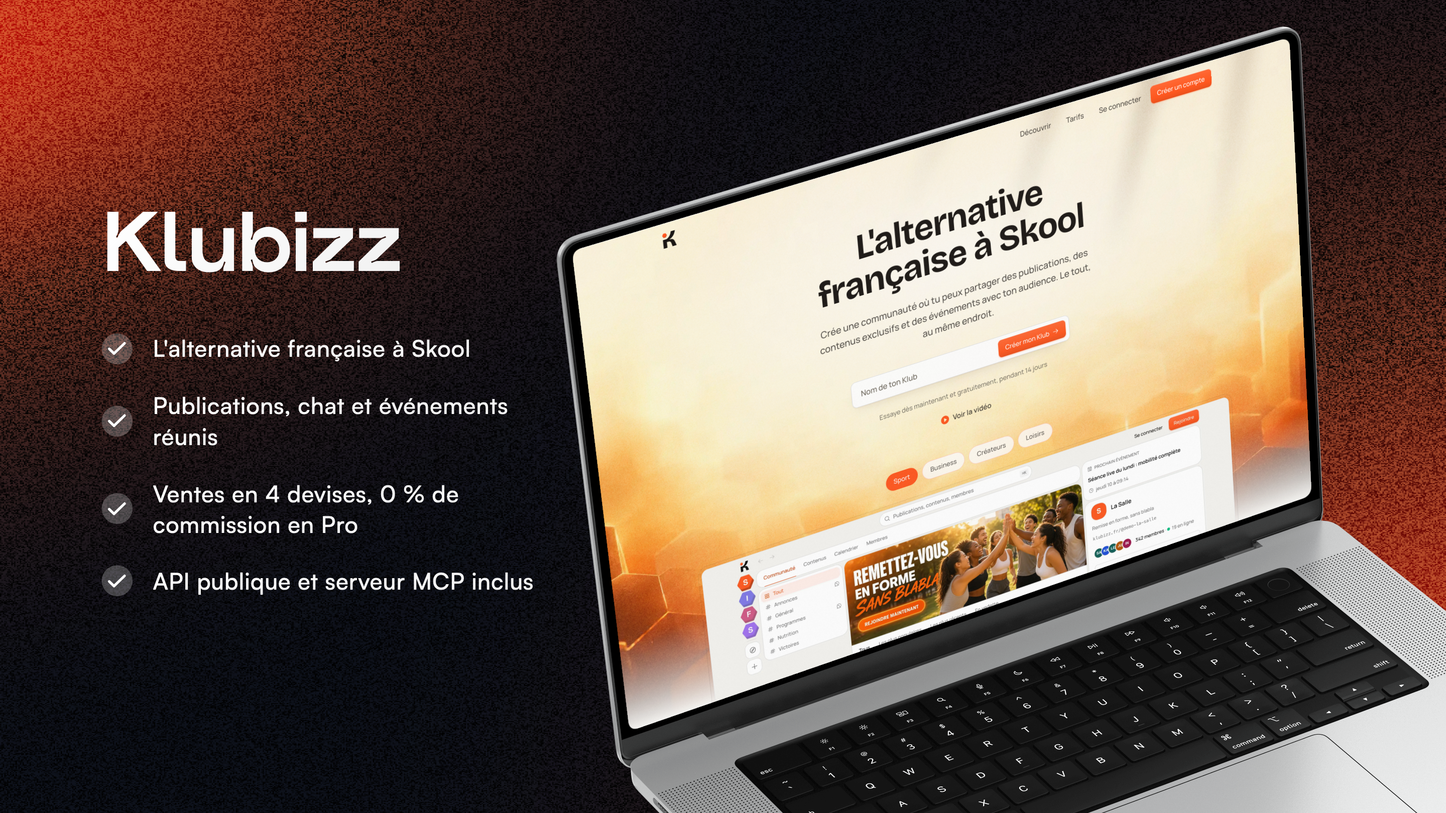 Illustration du projet Klubizz : plateforme de communautés, l'alternative française à Skool
