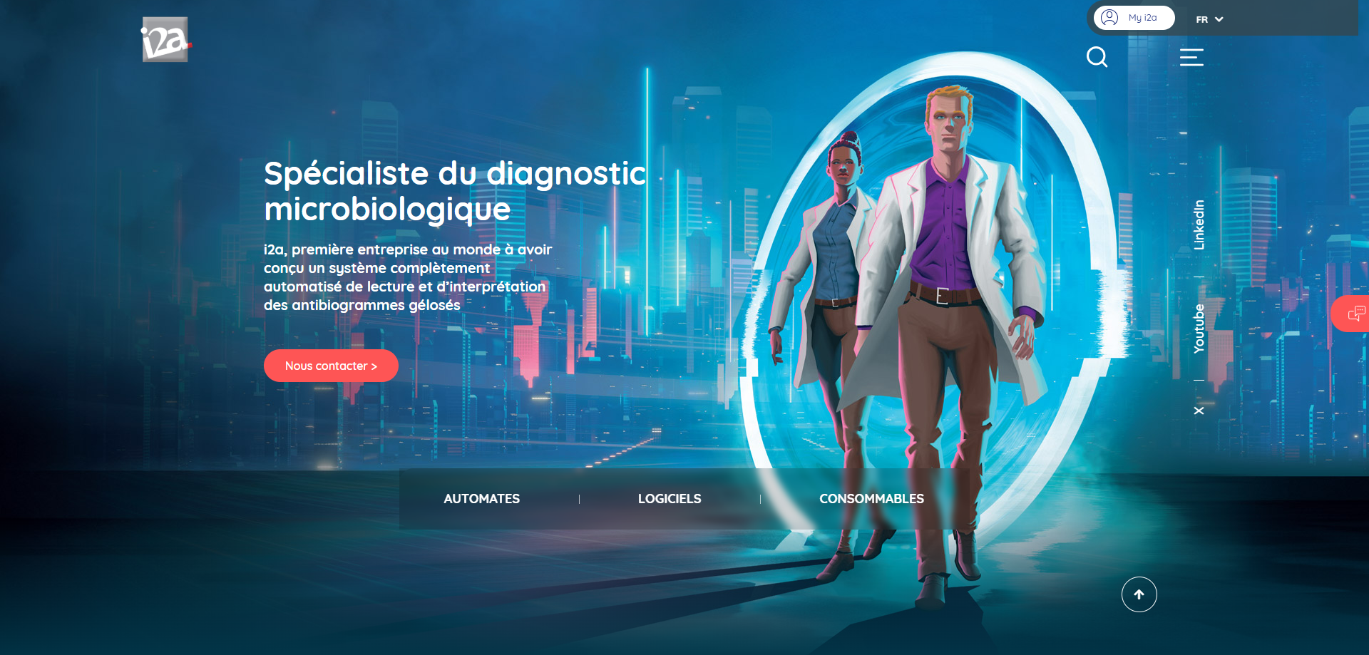 Illustration du projet Refonte site vitrine pour i2a Diagnostics : innovation en antibiogrammes automatisés