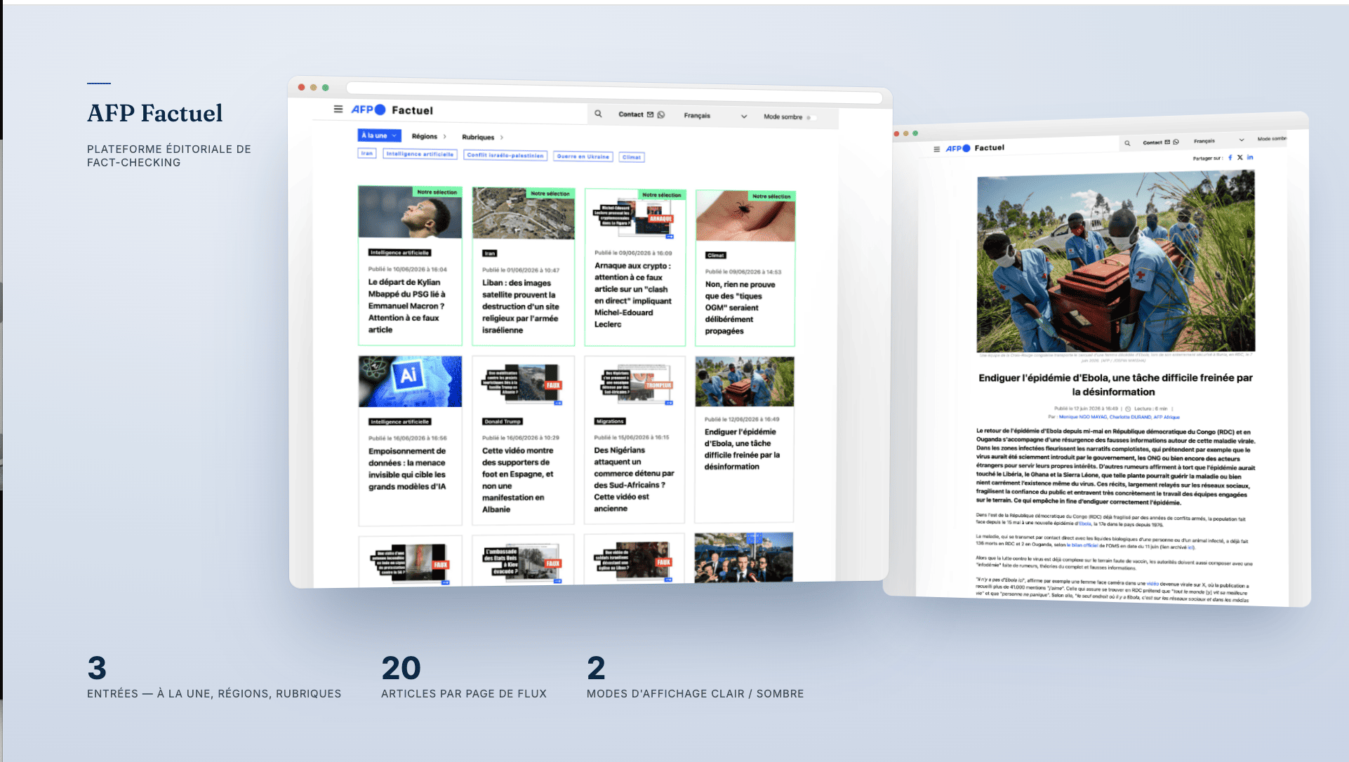 Illustration du projet Factuel - Plateforme de fact-checking de l'AFP