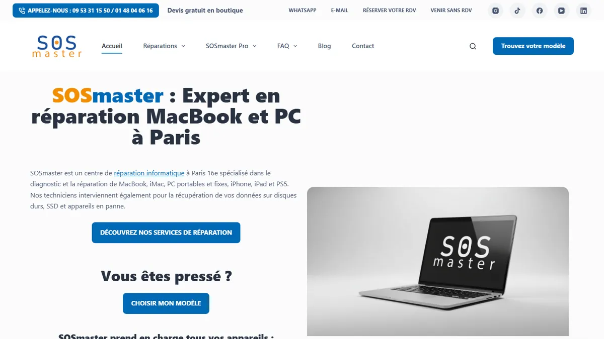 Illustration du projet Site internet et SEO pour SOS Master