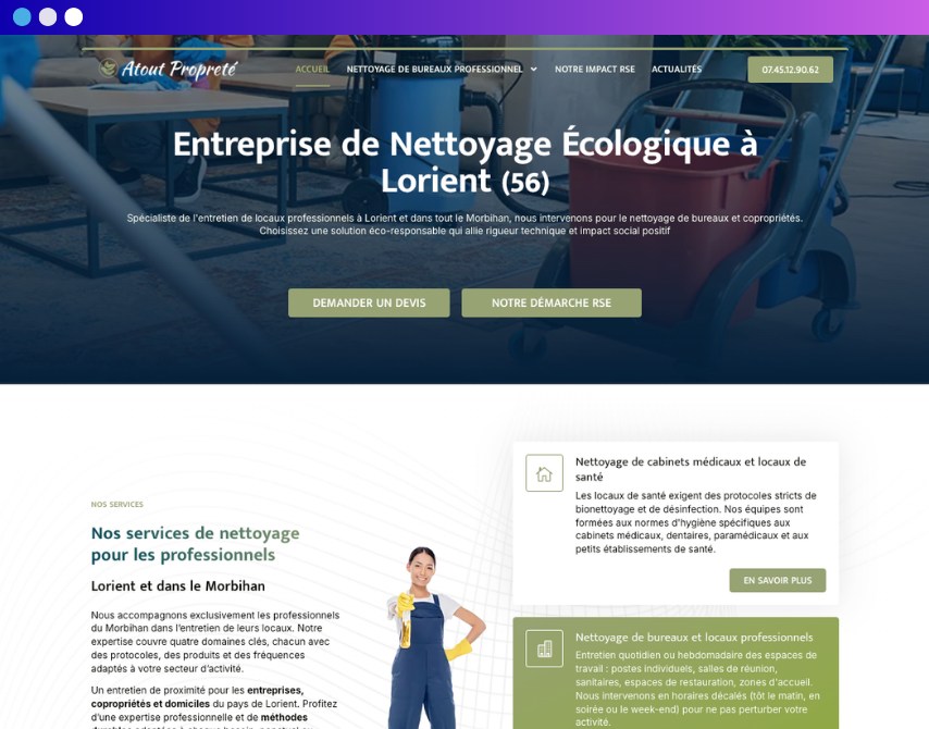Illustration du projet Création site vitrine - Entreprise de nettoyage professionnel