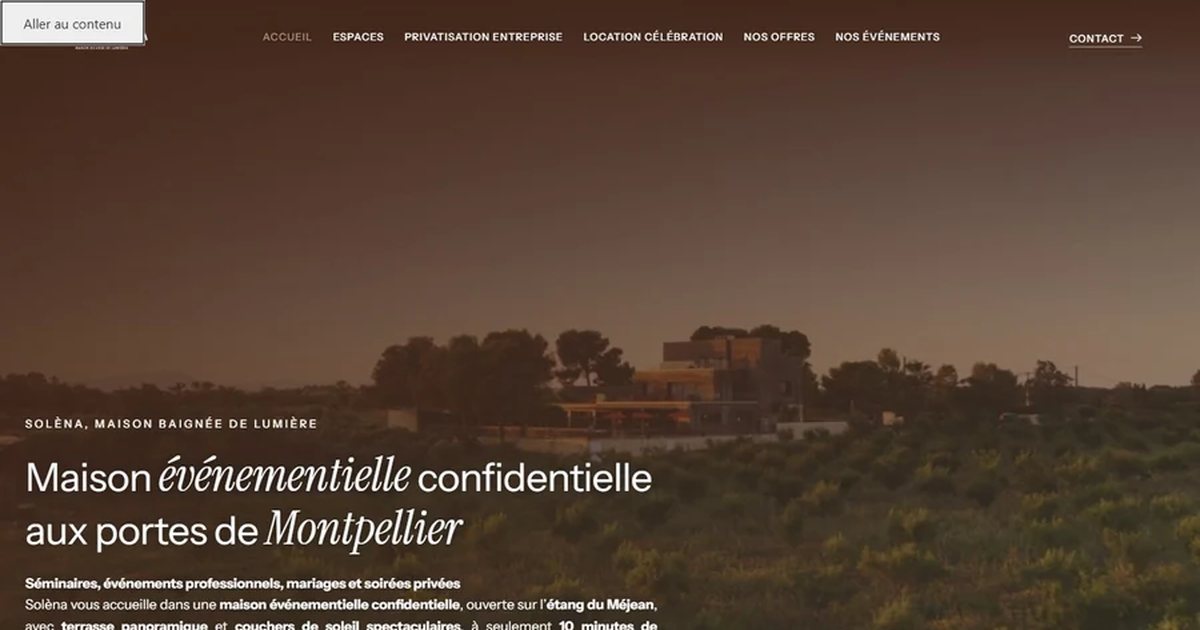 Illustration du projet Solèna — site du lieu de réception et demandes de devis