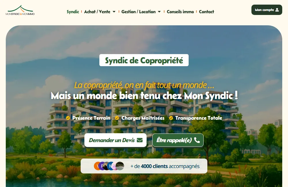 Illustration du projet Mon Syndic & Mon Immo — refonte et référencement