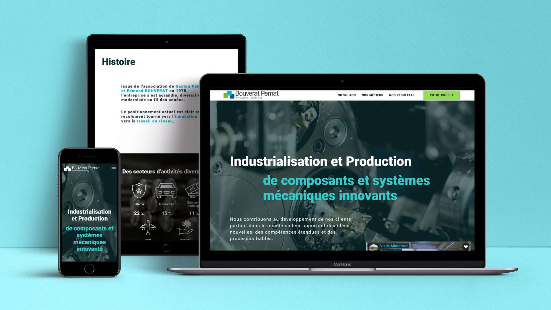 Illustration du projet Site vitrine pour un industriel du décolletage