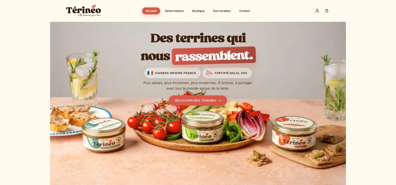 Illustration du projet Création de la boutique en ligne Térinéo : lancement d'une marque de terrines halal