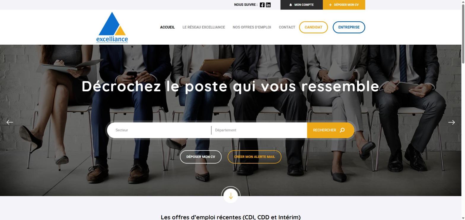Illustration du projet Site d'un réseau de 8 agences d'emploi pour Excelliance