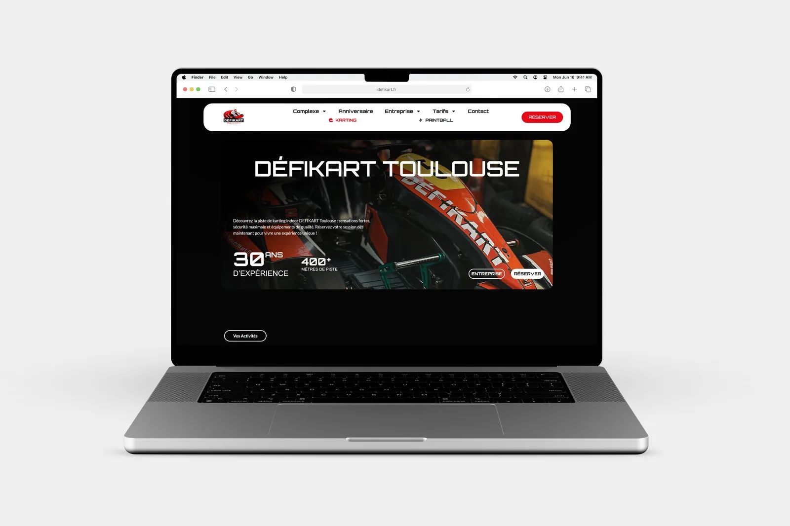 Illustration du projet Site web immersif pour le plus grand karting indoor de Toulouse
